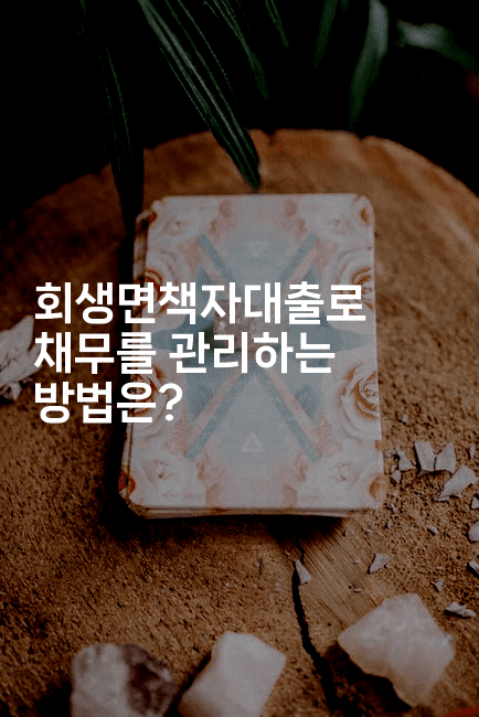 회생면책자대출로 채무를 관리하는 방법은?